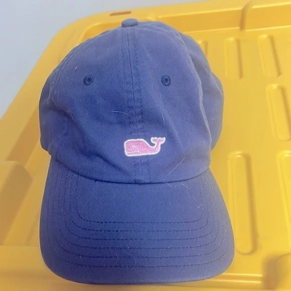 Vineyard Vines Pink Navy Whale Baseball Hat