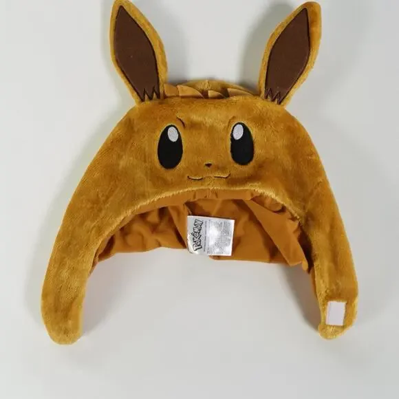 Pokémon Eevee Plush Hood Hat Cosplay Costume Adult Kids Soft Fleece 2022 Cap