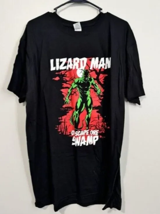 Men's Gildan Short Sleeve T Shirt Lizard Man of Scape Ore Swamp Size XL