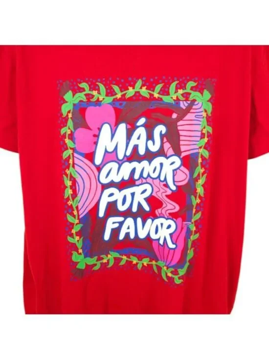 Mas Amor Por Favor T Shirt Mens Size 2XL Red Latino Heritage Month More Love