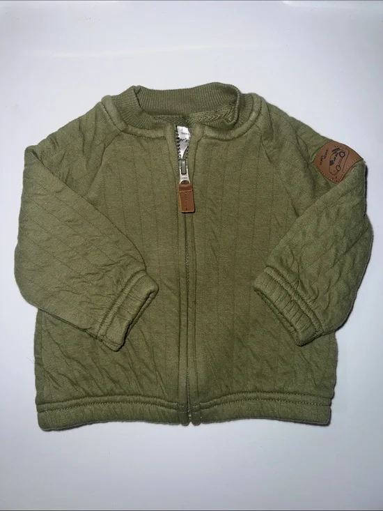 Carter's Olive Green Quilted Zip Front Baby Jacket
