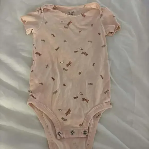 Carter's Baby Bodysuit Pink Dragonfly Print Size 24M
