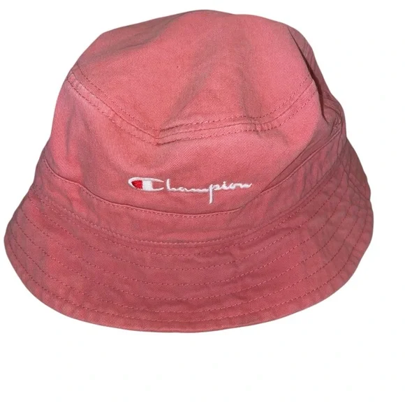 Champion Hat Unisex One Size Womens Mens  Authentic Bucket Embroidered Logo Pink