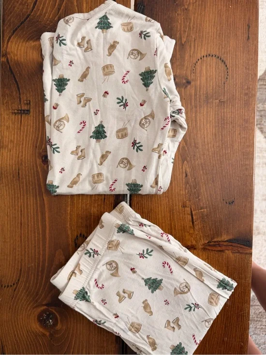 Carter's Cream Holiday Tree & Candy Cane Print Pajama Set