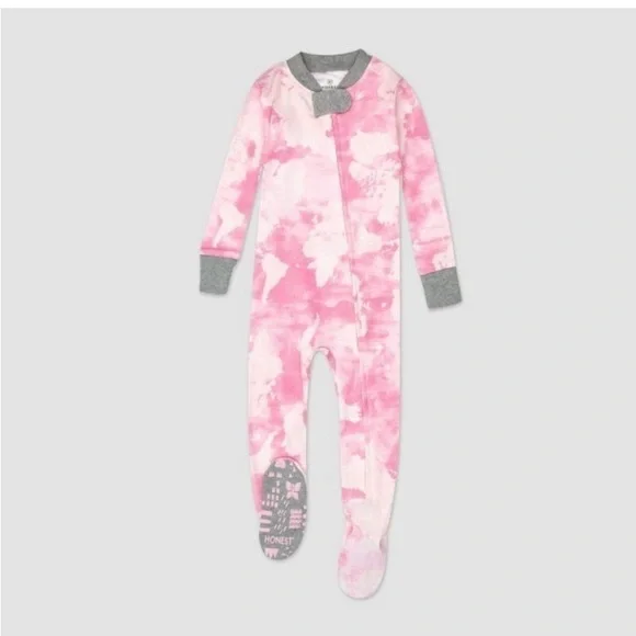 Honest Baby Footie Pajamas 6/9m pink