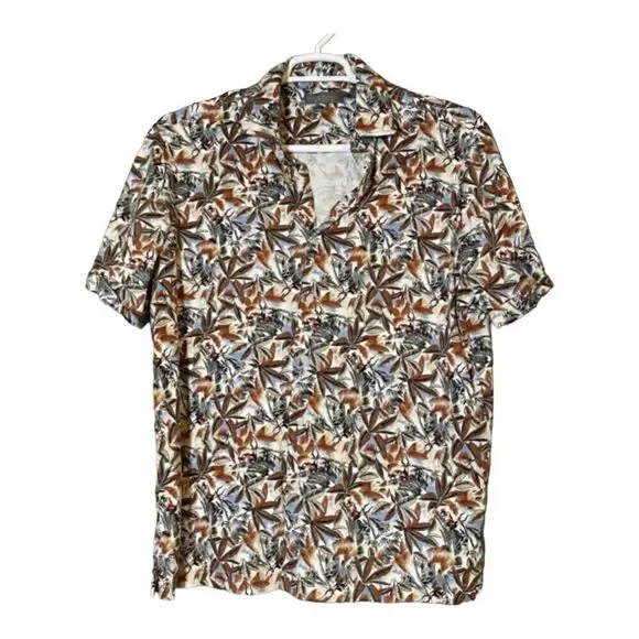 Daniel Cremieux Short Sleeve Button Up Shirt Multi-Color Floral XL