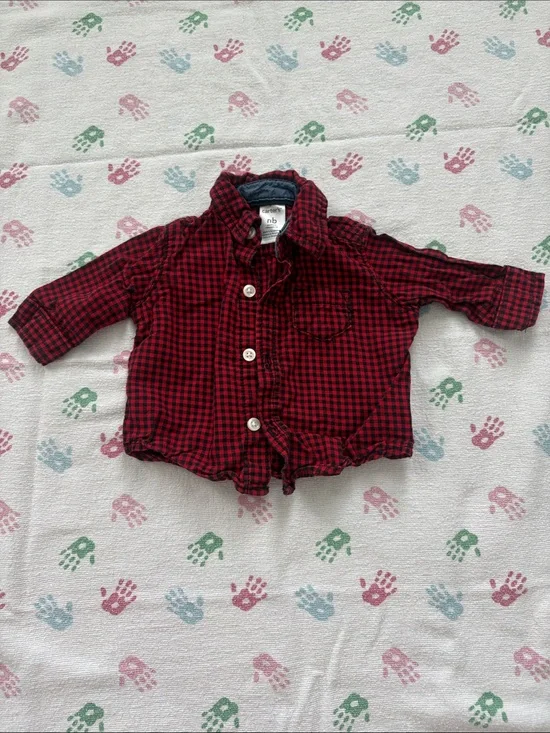 5for25  | Carter's Red & Black Plaid Button-Down Collared Baby Shirt