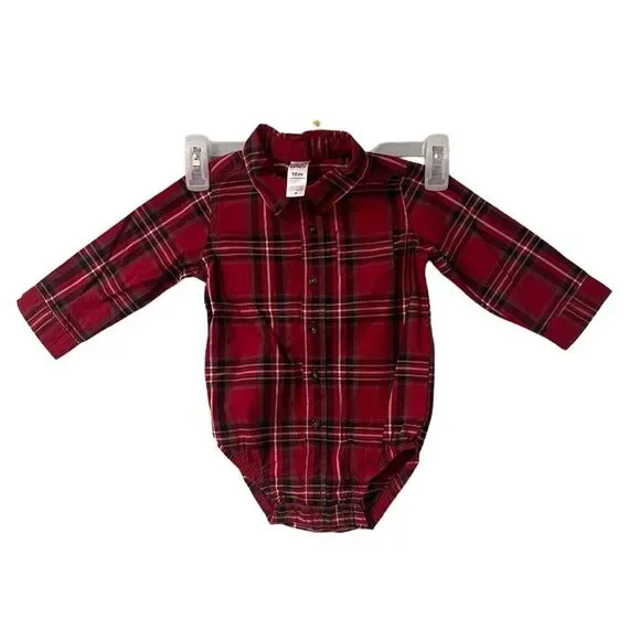 Carter's Boys Plaid Button Up‎ Shirt 18M NWT