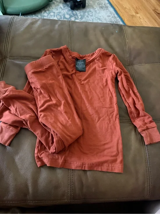 Little Sleepies Kids Long-Sleeve Pajama Top in Rust Red