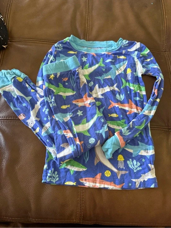 Little Sleepies Blue Shark & Sea Life Pajama Set