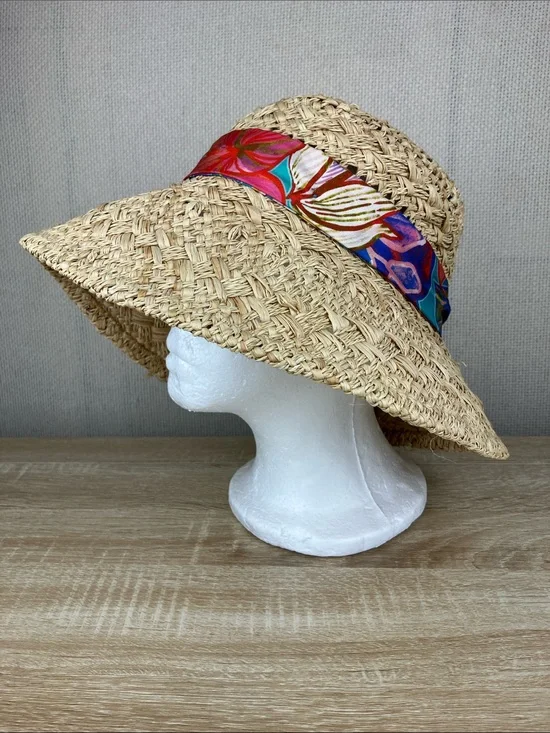 Johnny Was Helena Bucket Straw Hat Scarf