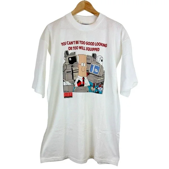 Vintage Dead Stock Dilbert Good Equipped Single Stitch T-Shirt Mens XL All Sport
