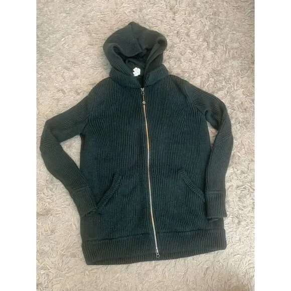 Lululemon Men's Hoodie Jacket Green Knit‎ Sz M