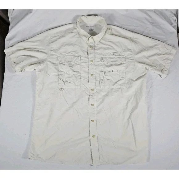 Eddie Bauer Sport Light Weight‎ Fishing Shirt Short Sleeve Button Up Mens XL
