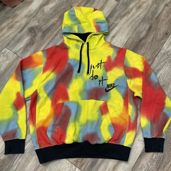 Nike Hoodie Mens Sz M Color Splash Actions Speak Louder Than Anything CQ7174-100