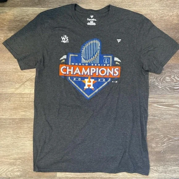Houston Astros 2022 World Series Champions T-Shirt, Grey,‎ Men's Size Large