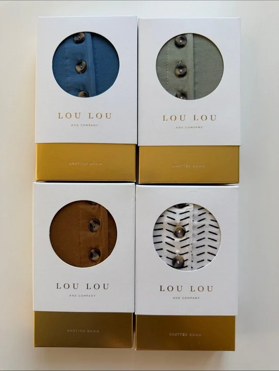 BRAND NEW Lou Lou & Company Knotted Gown Bundle 3-6 mo