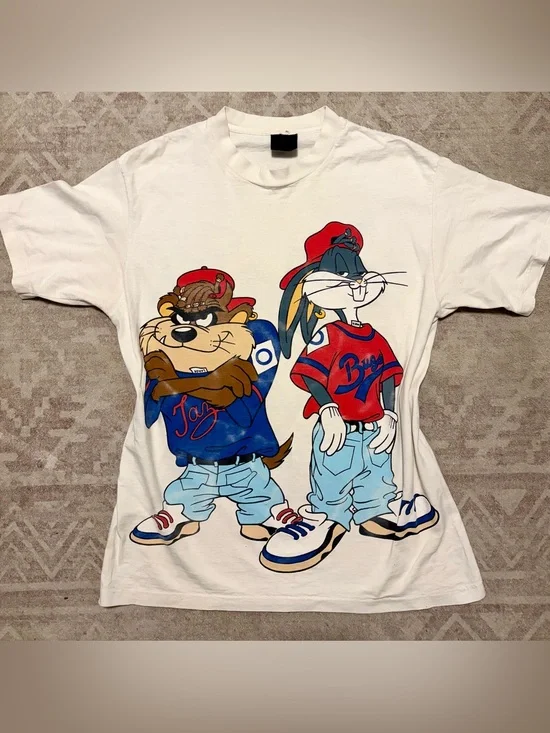 Vtg 90s Looney Tunes Single-Stitch Double-Sided T-Shirt