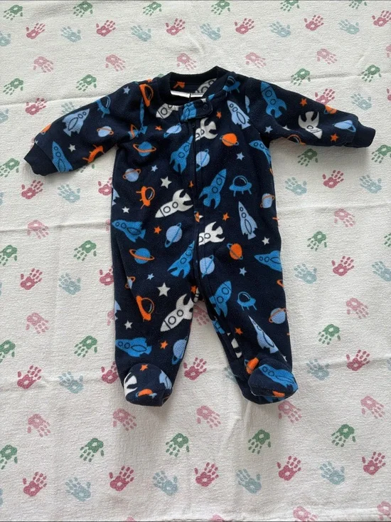 5for25  | Koala Kids Navy Space Fleece Footie Pajamas
