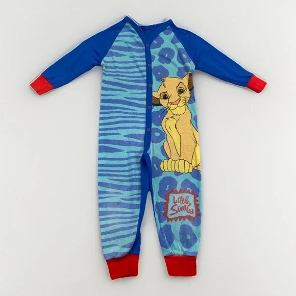 Lion King Pajamas Toddler 2T Little Simba 90s Vintage Disney Kids