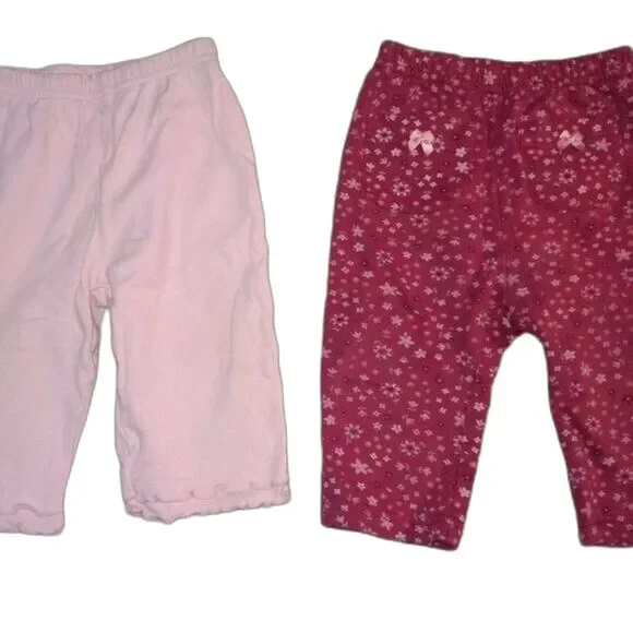 Carter's 9 Month Baby Girl Pants Bundle with Pinks, Flowers, Ruffles & Bows!