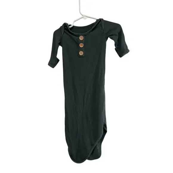 Caden Lane Forest Green Ribbed Knotted Gown Size 0-3 Months