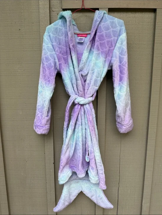 Plush Mermaid Robe in Lavender & Light Blue