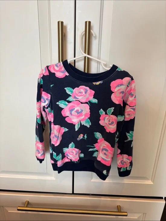 Carter's Navy Top with Pink Floral Print