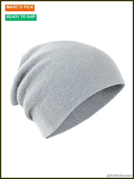 100% Cashmere Double Layered Beanie with Gift Box