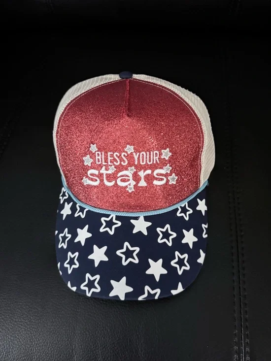 Patriotic Glitter Stars Cap - Red, White & Navy