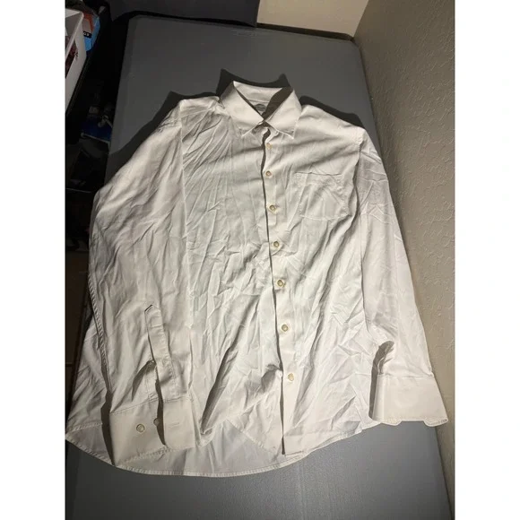 Peter Millar Collins Performance Oxford Sport Shirt White ME0W40LTBP Mens XL
