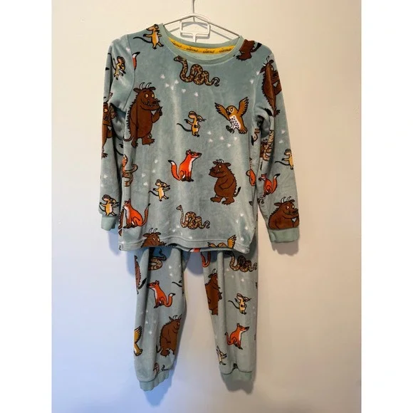 Marks & Spencer The Gruffalo Fleece Pajama Set Green Kids Size 6-7Y 27883860
