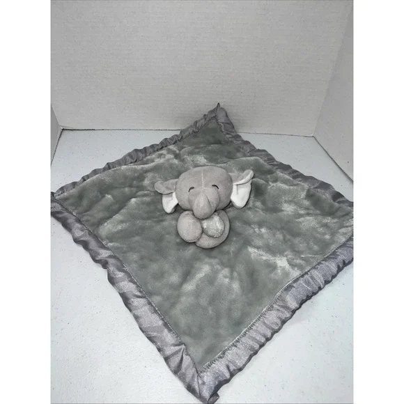 Carters Baby GRAY ELEPHANT LOVEY Security Blanket Blankie Plush Lovie Toy No Tag