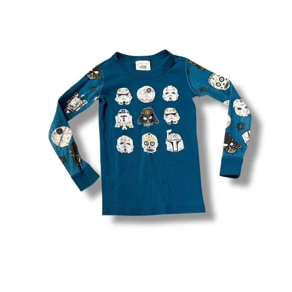 Hanna Andersson Star Wars Pajama Top Size 5 Glow Sugar Skulls Kids Sleepwear‎