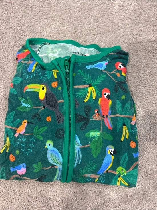 Little Sleepies Green Tropical Parrot Zippy