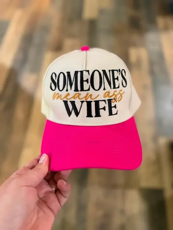 Tired Teachers Social Club Pink Trucker Hat Snapback Embroidered Cap