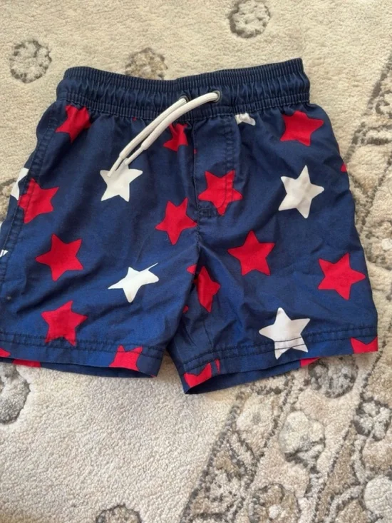 Carter's Navy Swim Shorts with Red & White Stars