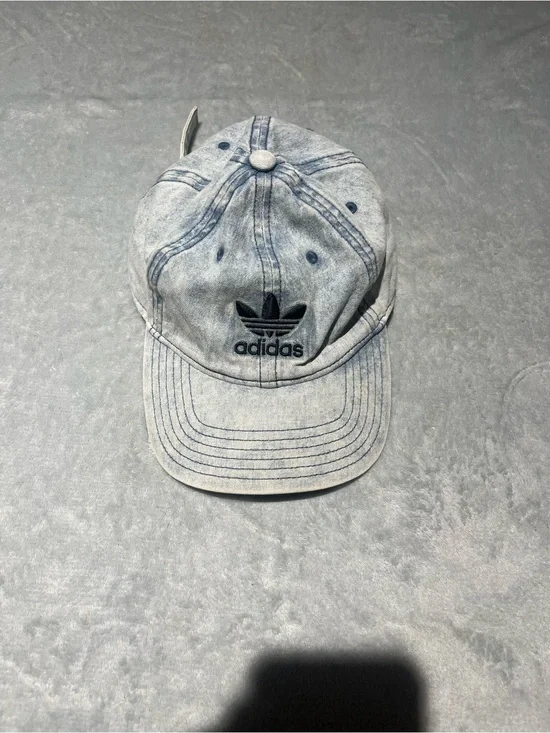 adidas  Light Wash Denim Baseball Cap with Trefoil