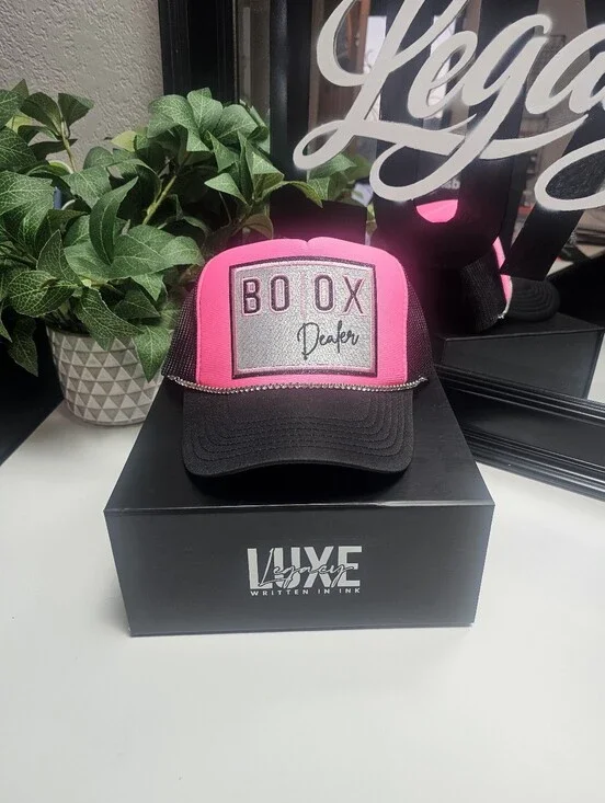 Custom Pink and Black 'Botox Dealer' Trucker Hat