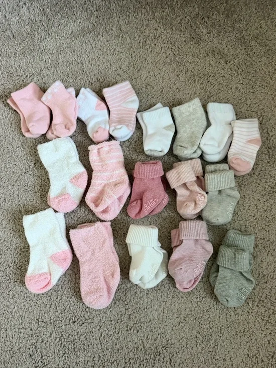 18 Pairs of Carters Baby Socks