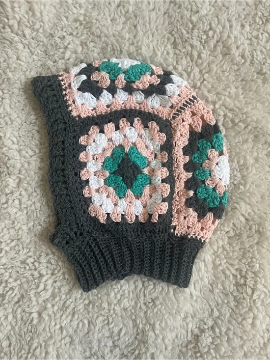 Crochet Granny Square Balaclava Hood