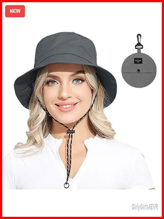 Waterproof UV Protection Packable Bucket Hat - Adjustable