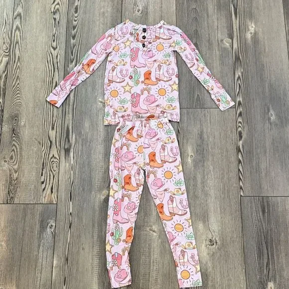 Gigi & Max Western-Cowgirl Print Pajama Set