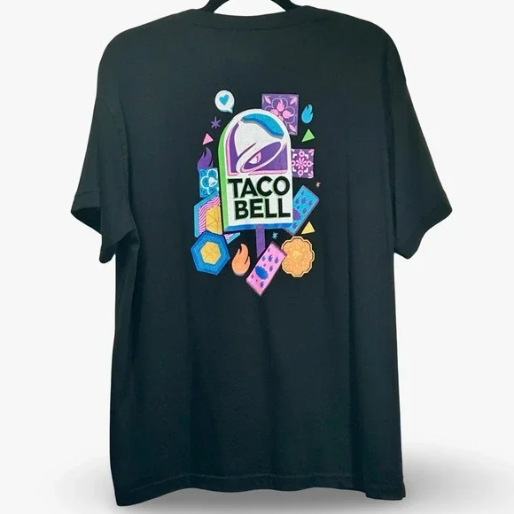 Taco Bell 3-Button‎ Henley Crew Shirt Men's Size XL Fast Food Uniform Workwear