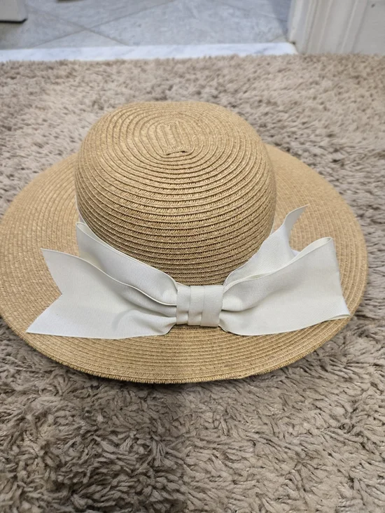 Tuckernuck Raffia Sun Hat with Cream Grosgrain Bow