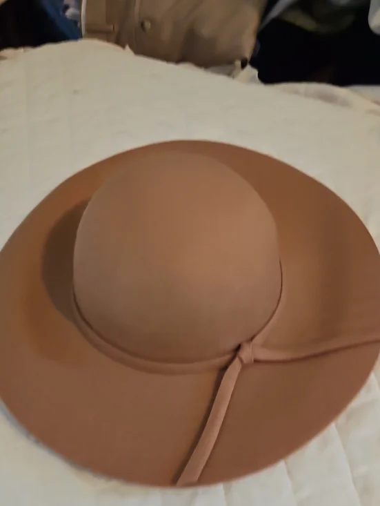 Women’s Wide Brim 57 Cm Wool  Hat - Tan