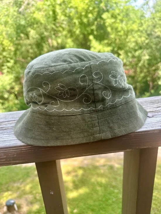 Embroidered bucket hat women's