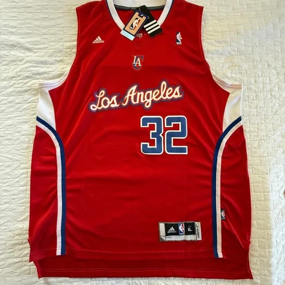 Adidas‎ Los Angeles Clippers NBA Jersey Red Number Griffin signed with COA
