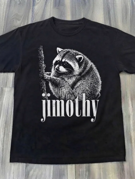 Jimothy Raccoon Shirt Hand Drawn Wildlife