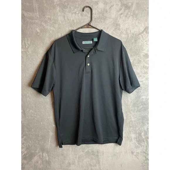 Cubavera Men's Polo Shirt L Black Short Sleeve Casual